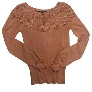 20ans Knits by Mariea Kim Vintage 80s Sweater Ladies Size Small Open Knit Collar